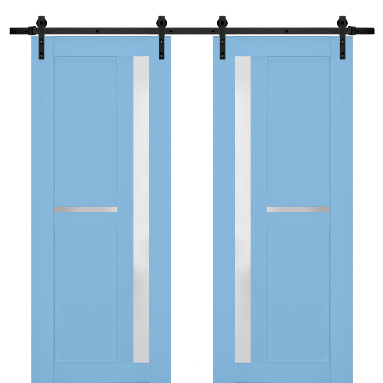 SARTODOORS Veregio Frosted Glass Paneled Wood Barn Doors Wayfair